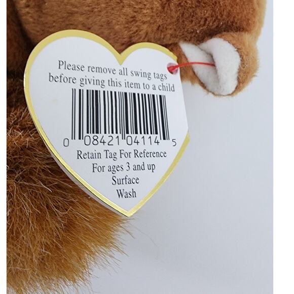 Ty Beanie Baby Nuts the Squirrell 1996 Style 4114 Brown Plush Toy NWT Vintage - Picture 12 of 12